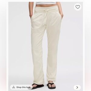 LULULEMON Dance Studio Mid-Rise Pants Regular Lined Light Ivory Size 4 LIKE NEW